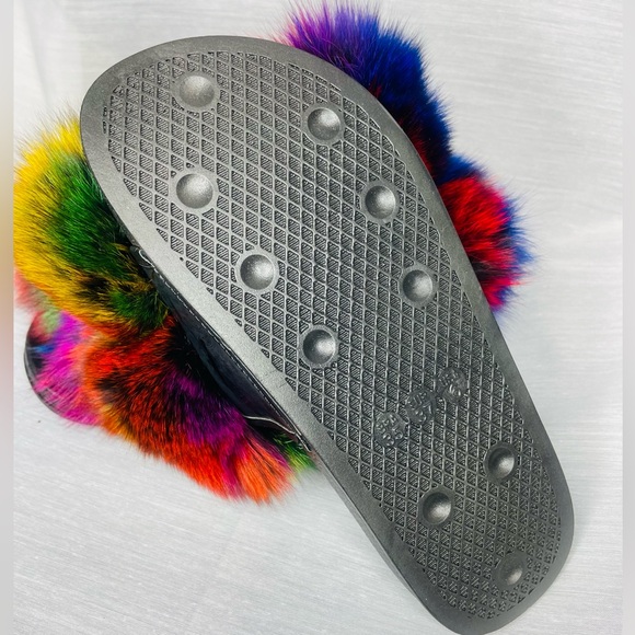 💖Multicolour Summer Fur Slides✨ - Picture 5 of 6